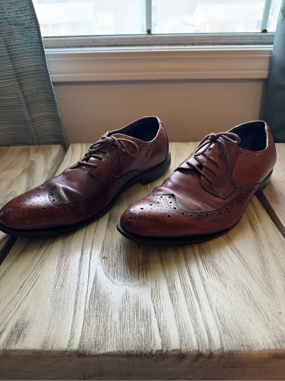Stacy Adams Men’s Leather Wingtip Oxford Dress Shoes Brown Size 11M